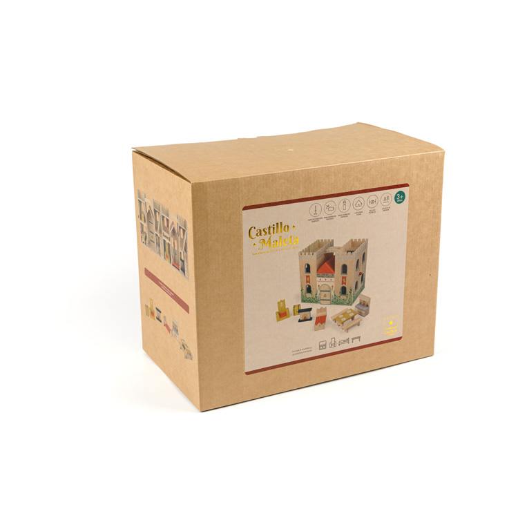 Corrugated Toy Paper Box of Castle ກັບ Gold Blocking